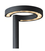 Ring Top Post Light — Outdoor Garden Column IP54, Ø300 × H2200mm, Dark Gray Aluminium — view 2