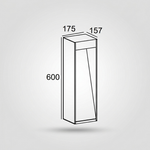 Timber Pillar Accent Light – IP54 Outdoor Aluminium & Solid Wood Light, Gray/Wood Grain — view 2