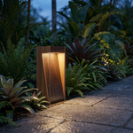Timber Pillar Accent Light – IP54 Outdoor Aluminium & Solid Wood Light, Gray/Wood Grain — view 6