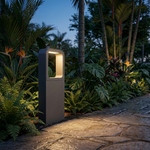Window Cut Bollard Light – IP54 Outdoor Path Light, Dark Gray — view 4