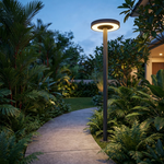 Wide Ring Top Post Light – IP54 Outdoor Post Lamp 2200mm, Dark Gray — view 3
