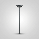Ring Top Post Light — Outdoor Garden Column IP54, Ø300 × H2200mm, Dark Gray Aluminium — view 1