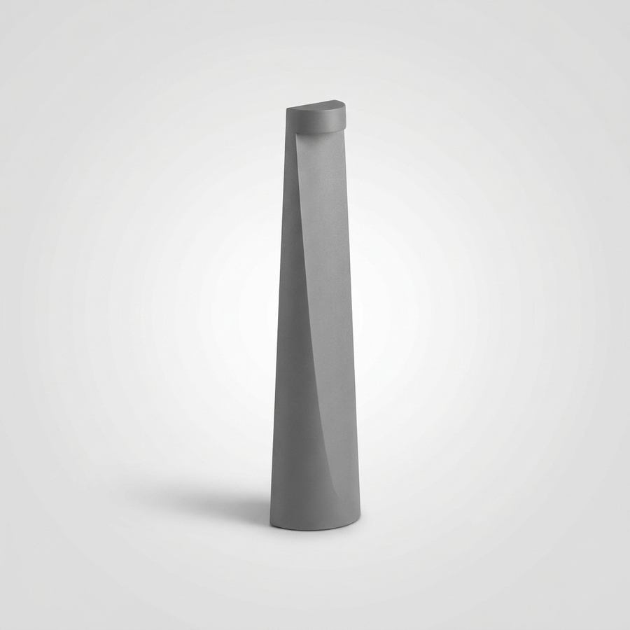 Tapered Obelisk Bollard Light — Outdoor Garden IP54, L50 × W100 × H400mm, Gray Aluminium