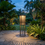 Slatted Carry Lantern – Portable IP54 Outdoor Floor Lamp, Stainless Steel & Glass, Dark Gray — view 8