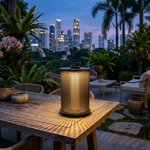Slatted Carry Lantern – Portable IP54 Outdoor Floor Lamp, Stainless Steel & Glass, Dark Gray — view 12