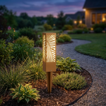Fern Leaf Garden Light – IP54 Outdoor Sculptural Ground Light, Golden Brown — view 9