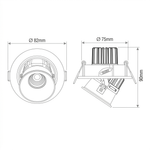 Gypsum Arc Tunable Downlight – 2700-6500K Adjustable White Recessed Light, 75mm Cutout, White — view 2