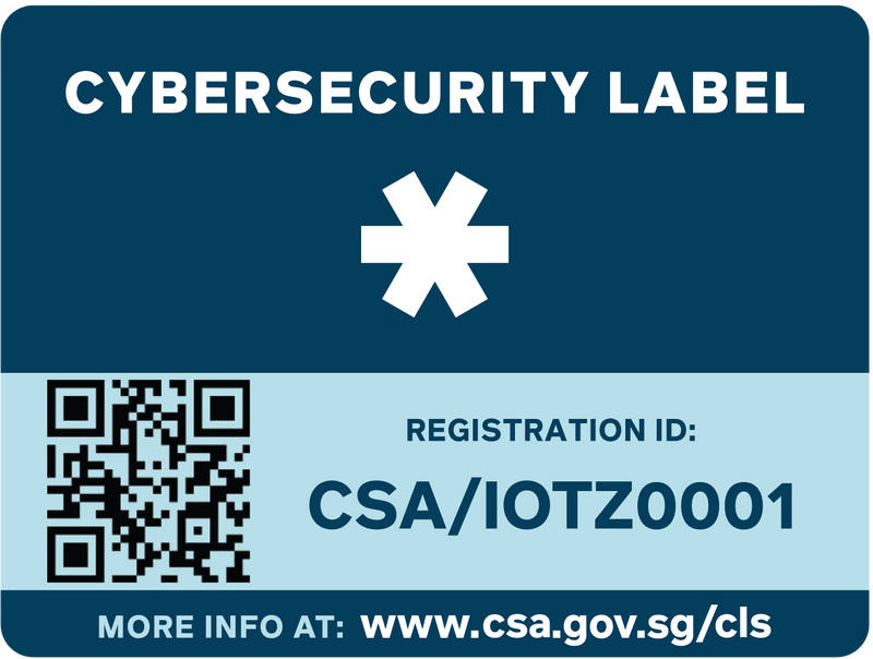 CSA Cybersecurity Label, Level 1, registration ID CSA/IOTZ0001