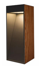 Timber Pillar Accent Light – IP54 Outdoor Aluminium & Solid Wood Light, Gray/Wood Grain — view 4