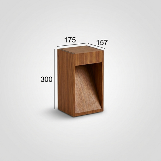Timber Pillar Accent Light – IP54 Outdoor Aluminium & Solid Wood Light, Gray/Wood Grain
