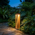 Timber Pillar Accent Light – IP54 Outdoor Aluminium & Solid Wood Light, Gray/Wood Grain — view 7