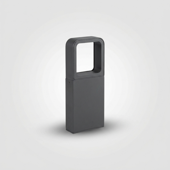 Window Cut Bollard Light – IP54 Outdoor Path Light, Dark Gray
