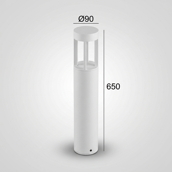 Cylinder Bollard Light – IP54 Outdoor Path Light, Gray