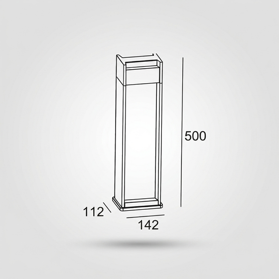 Timber Column Wall Light – IP54 Outdoor Wall Light, Aluminium & Solid Wood, Gray/Wood Grain