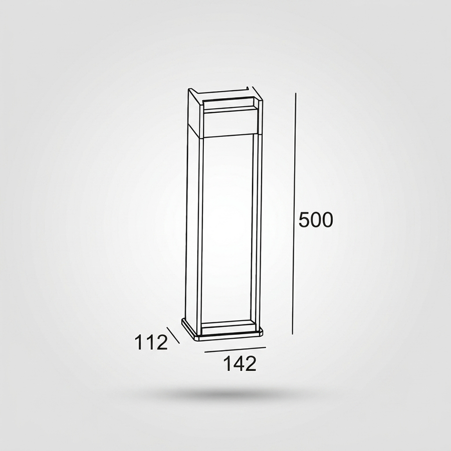 Timber Column Wall Light – IP54 Outdoor Wall Light, Aluminium & Solid Wood, Gray/Wood Grain