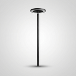 Wide Ring Top Post Light – IP54 Outdoor Post Lamp 2200mm, Dark Gray — view 1