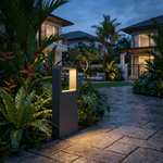 Window Cut Bollard Light – IP54 Outdoor Path Light, Dark Gray — view 3