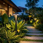 Mushroom Cap Bollard Light – IP54 Outdoor Path Light, Dark Gray — view 3