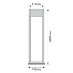 Timber Column Wall Light – IP54 Outdoor Wall Light, Aluminium & Solid Wood, Gray/Wood Grain — view 2