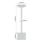 Wide Ring Top Post Light – IP54 Outdoor Post Lamp 2200mm, Dark Gray — view 2