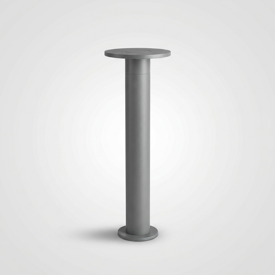 Disc Cap Bollard Light — Outdoor Pathway IP54, Ø240 × H650mm, Gray Aluminium