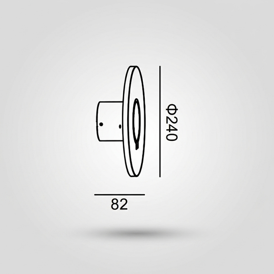 Halo Ring Wall Light — Outdoor Facade IP54, Ø240 × H82mm, Gray Aluminium
