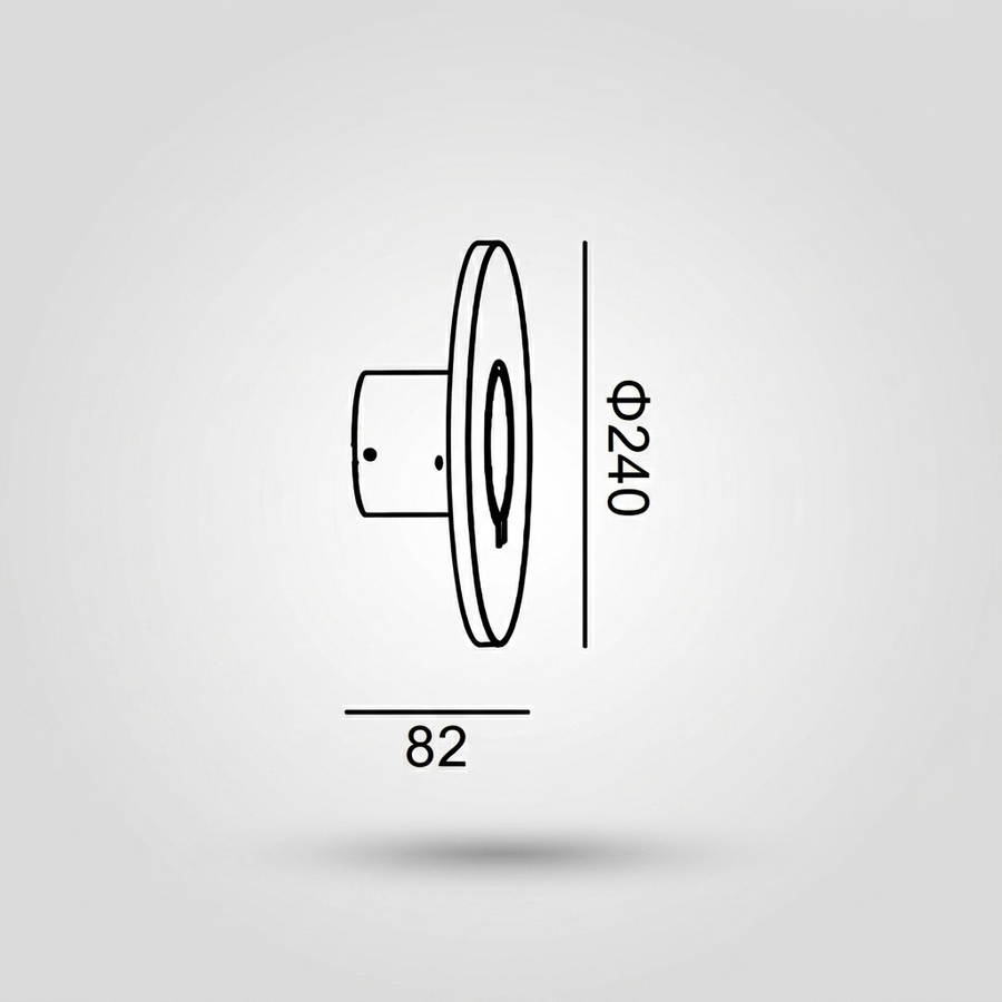 Halo Ring Wall Light — Outdoor Facade IP54, Ø240 × H82mm, Gray Aluminium