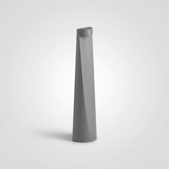 Tapered Obelisk Bollard Light — Outdoor Garden IP54, L50 × W100 × H400mm, Gray Aluminium