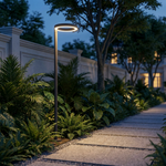 Ring Top Post Light — Outdoor Garden Column IP54, Ø300 × H2200mm, Dark Gray Aluminium — view 4