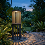 Slatted Carry Lantern – Portable IP54 Outdoor Floor Lamp, Stainless Steel & Glass, Dark Gray — view 7