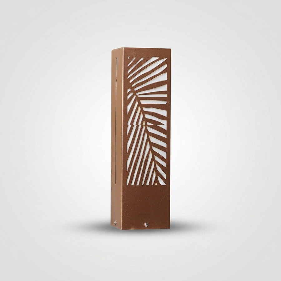 Fern Leaf Garden Light – IP54 Outdoor Sculptural Ground Light, Golden Brown