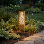 Fern Leaf Garden Light – IP54 Outdoor Sculptural Ground Light, Golden Brown — view 10