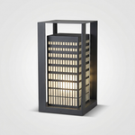 Louvre Slat Lantern – IP54 Outdoor Table/Floor Lantern, Dark Gray — view 1