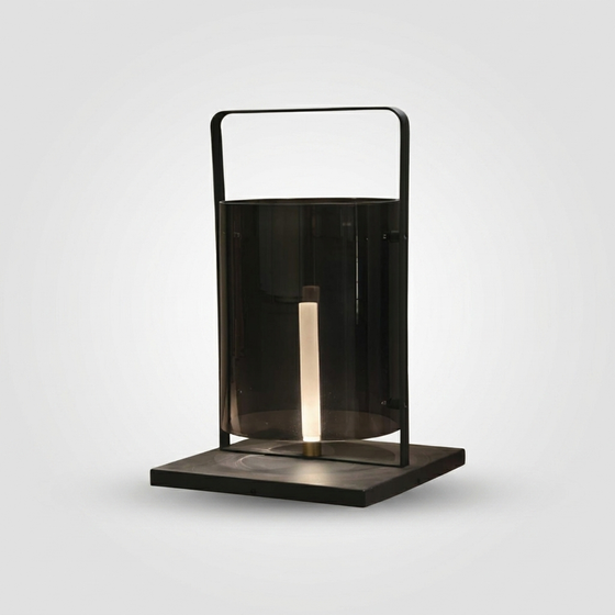 Cage Frame Table Lantern – IP54 Outdoor Table Light, Dark Gray