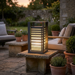 Louvre Slat Lantern – IP54 Outdoor Table/Floor Lantern, Dark Gray — view 4