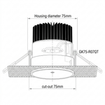 Pin Trimless Pinhole Downlight – 2700-6500K Tunable White, 75mm Cutout, White — view 2