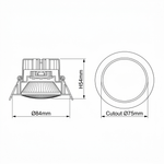 Gypsum Diffuse Downlight – Tunable White, 120° Prismatic Diffuser, White — view 3