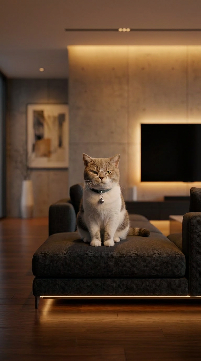 Living room lit at 2700–3000K